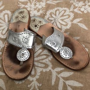 Jack Rogers Hamptons Sandals in Silver